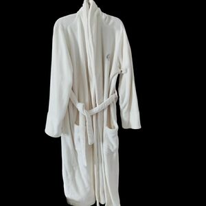Pottery Barn Plush Robe With Tie Off White Quiet Luxury Cozy Pockets